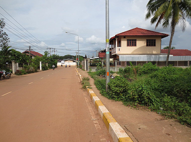 Land by concreat road in Laos (1)